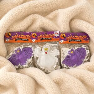 Vintage 90s Halloween 10 Light Sculpture Set 3‎ Bat Ghost NIP Retro Decor